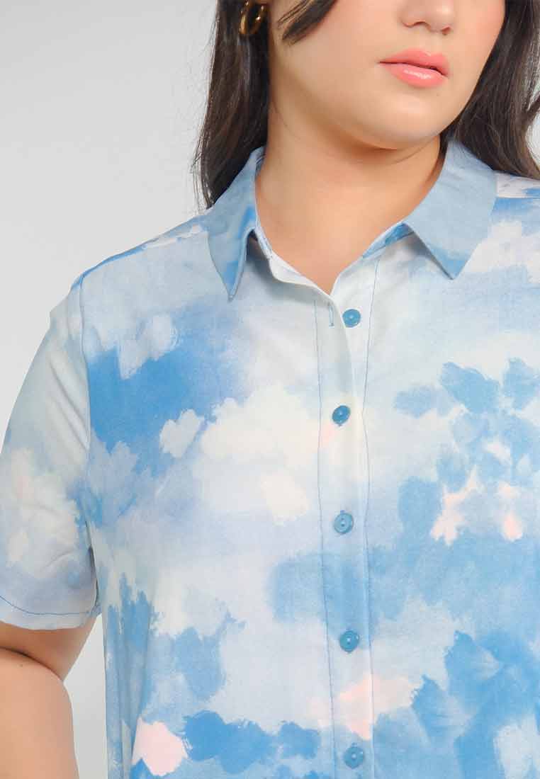 Milly Plus Size Giaana Shift Dress in Abstract Nature Print