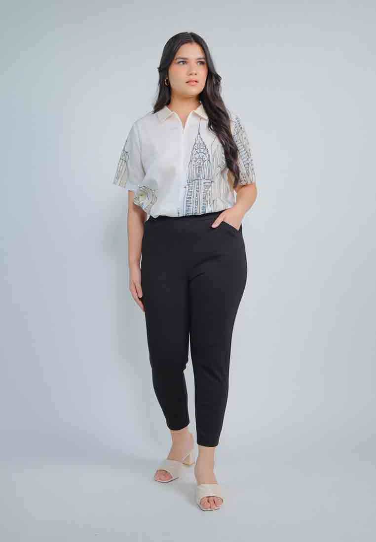 Milly Plus Size Levy Spandex Pants with Pocket Detail