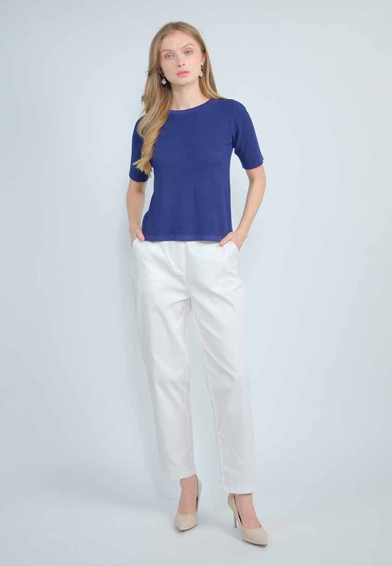 Isolyn Knitted Top with Tone on Tone Ribbing
