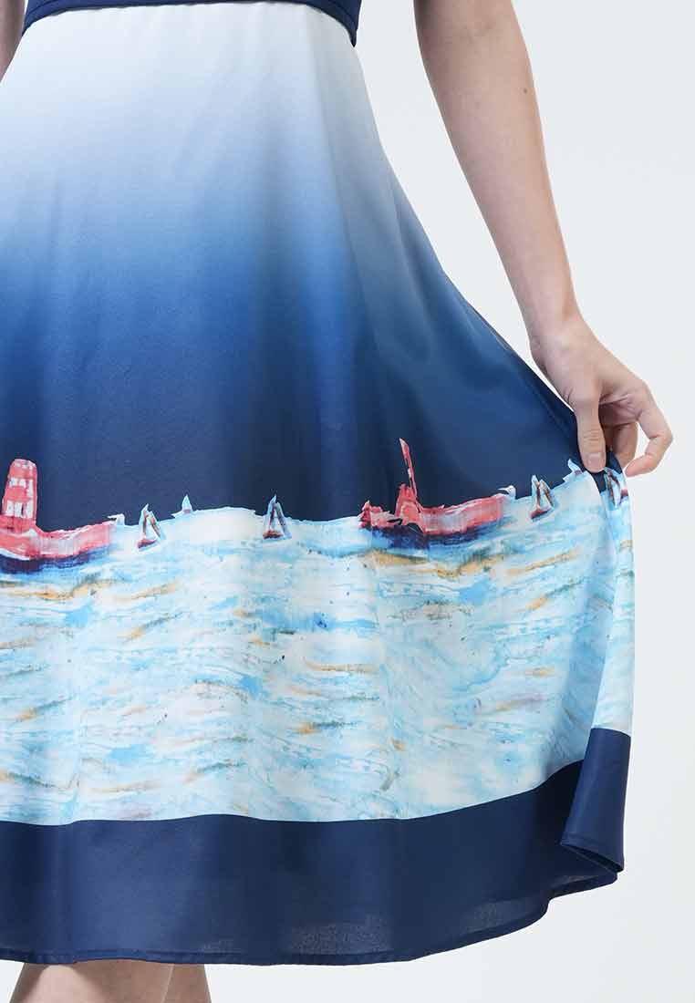 Marina Landscape A-Line Dress