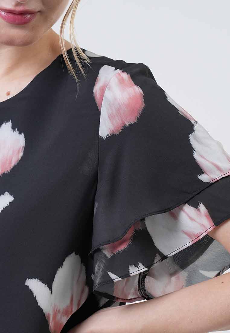 Ivy Tulip Print Double-Flutter Top