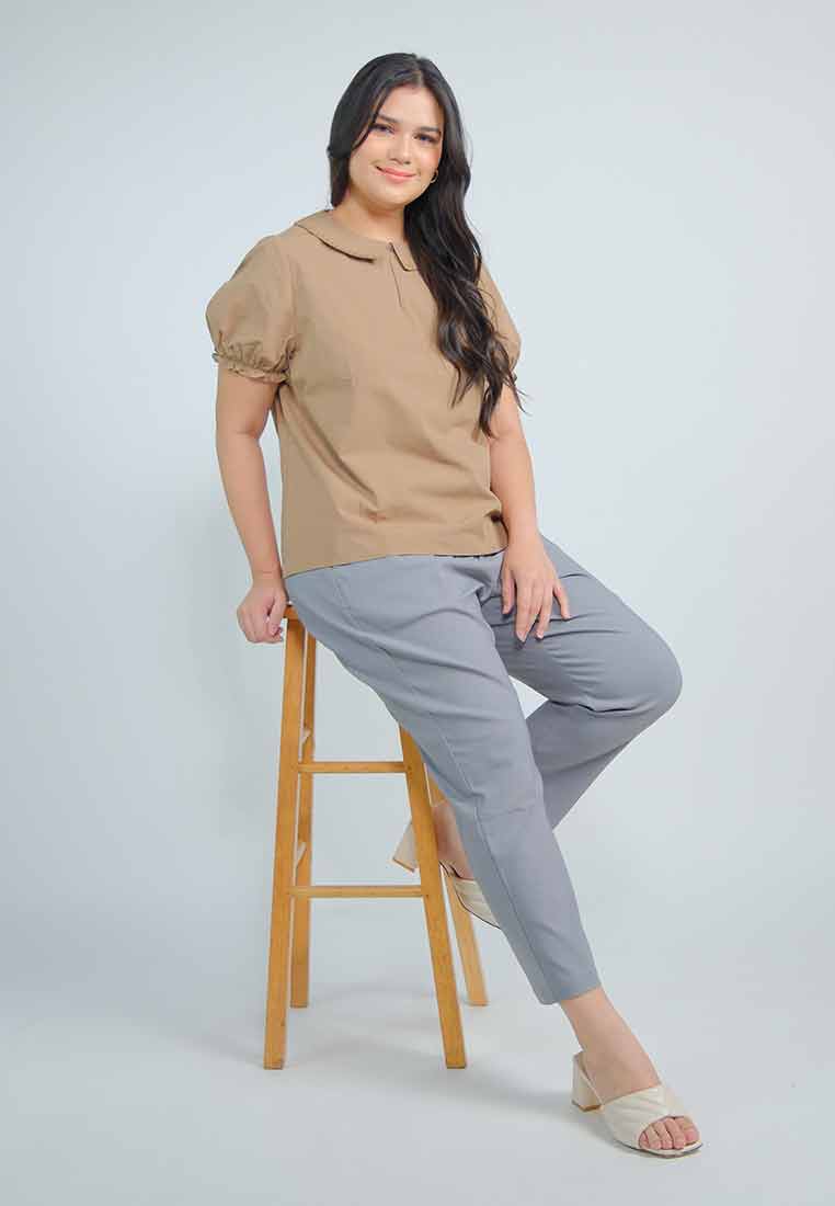 Milly Plus Size Raelyn Top with Embroidered Collar