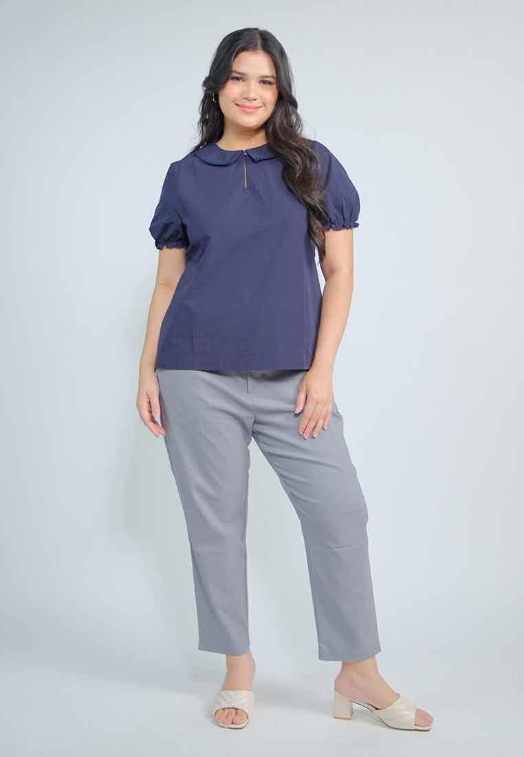 Milly Plus Size Raelyn Top with Embroidered Collar