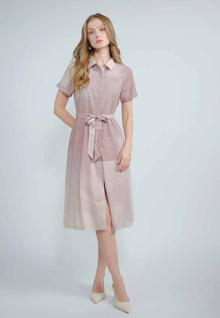 Zafira Button-down Dress with Adjustable Belt