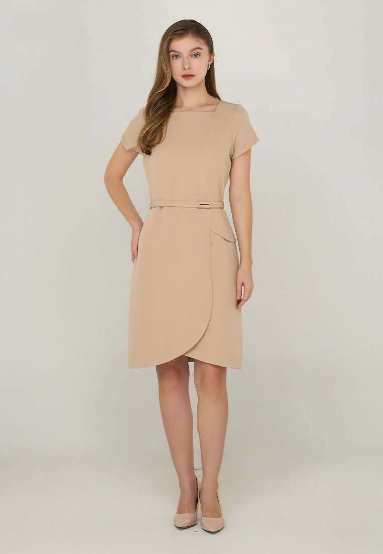 Armida Sheath Dress with Asymmetrical Hem Paperdolls Armida Sheath Dress with Asymmetrical Hem Paperdolls