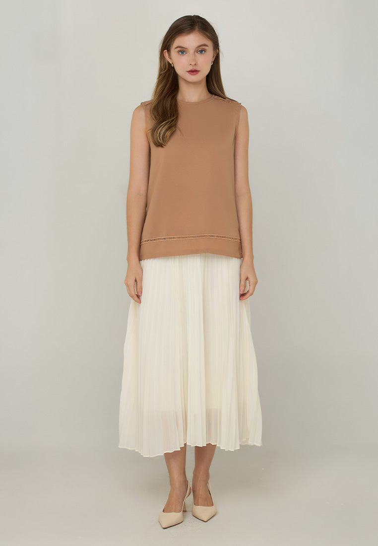 Ruella Sleeveless Top with Lace Trimming