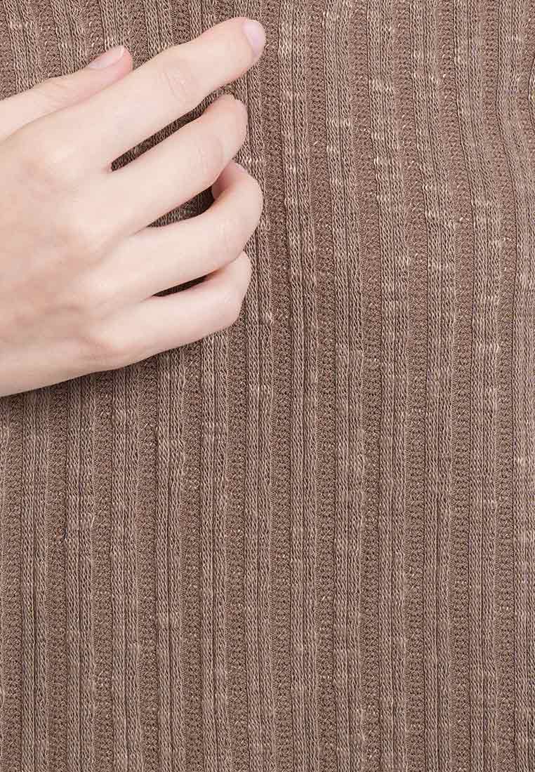 Cara V Neck Ribbed Polo Knit Top