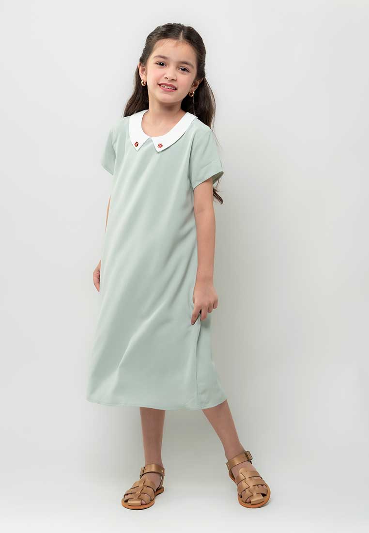 Treehouse Felishia Collared Dress  with Flower Pin