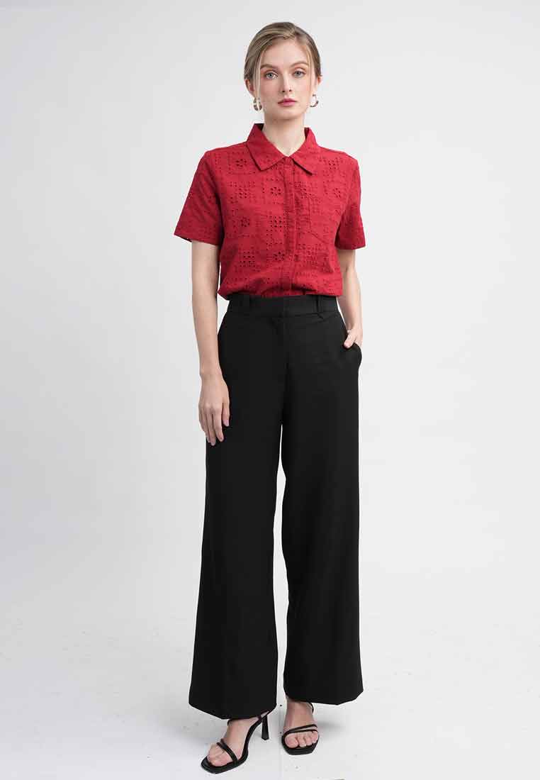 Carmen Short-Sleeved Eyelet Shirt