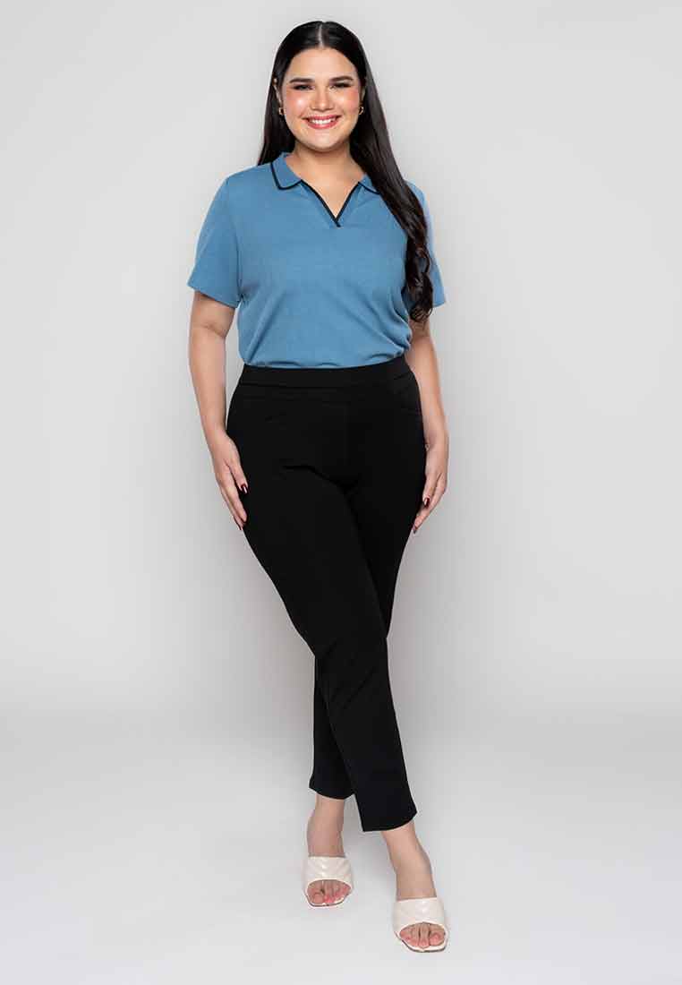 Milly Plus Size Zetta Spandex Pants with Pockets