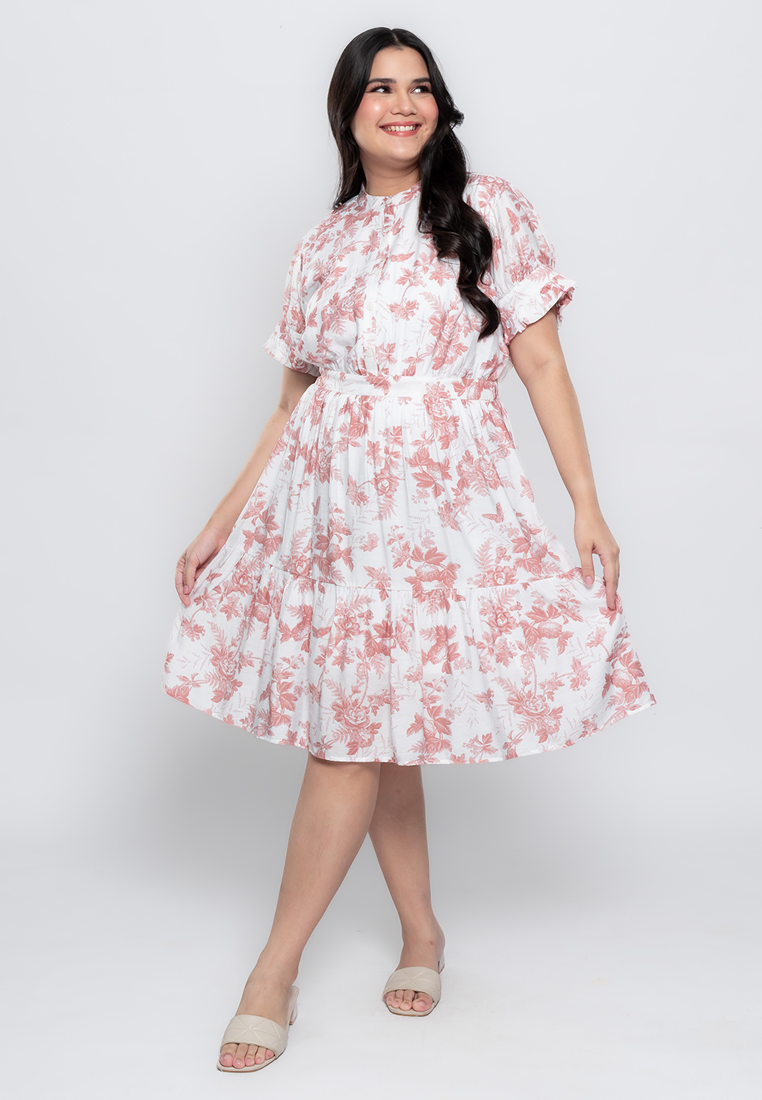Milly Plus Size Rosselle Button-down Dress in Floral Print