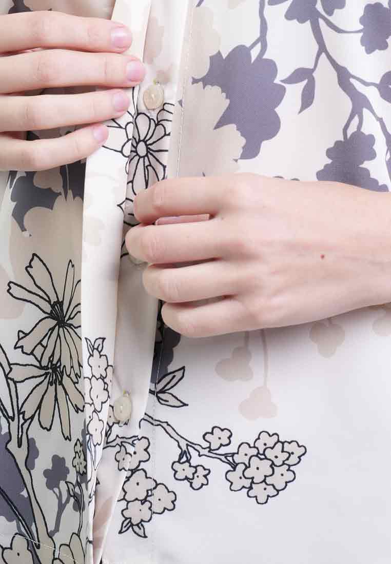 Lauren Button-Front Floral Top