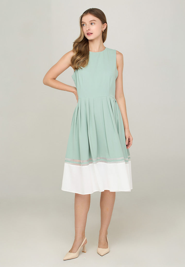 Tanaia Sleeveless Dress with Contrast Hem Detail