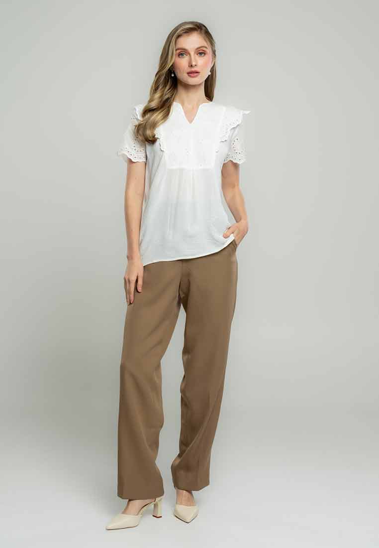 Imani Eyelet Embroidered Linen Blouse