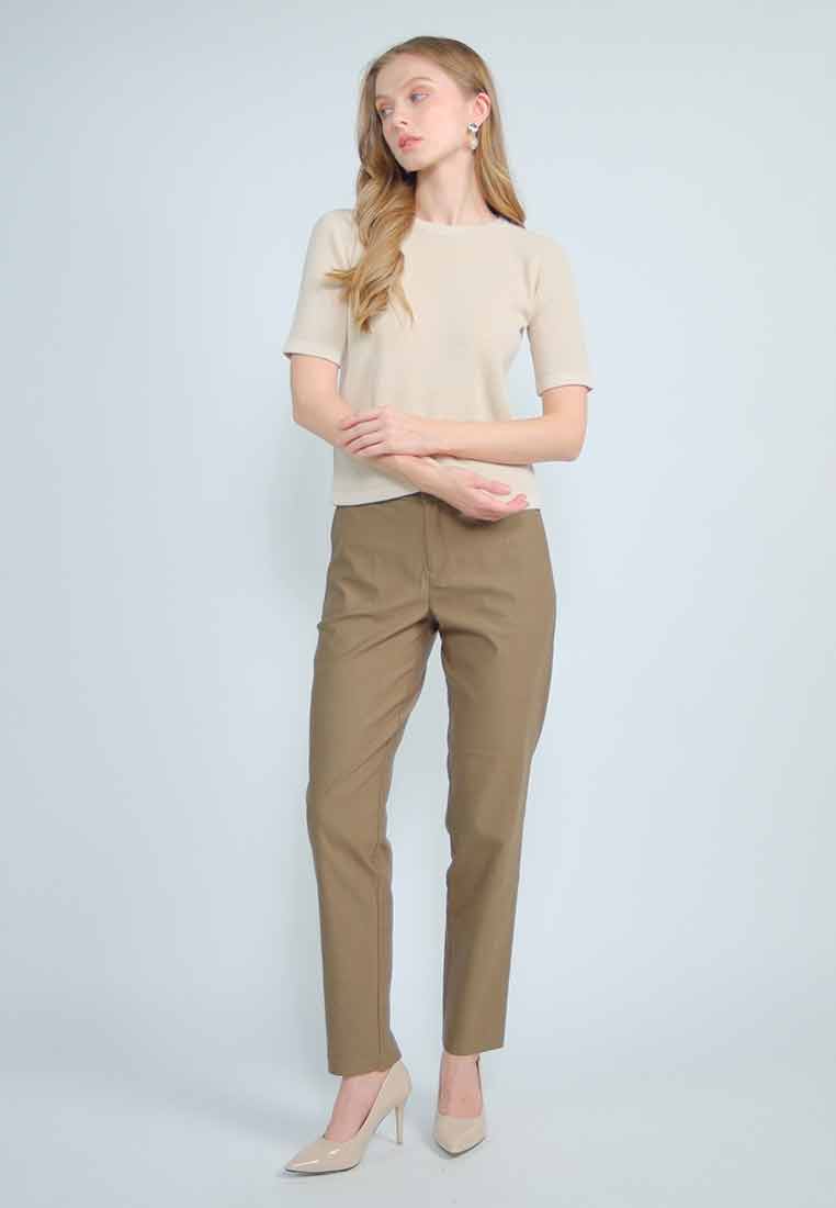 Isolyn Knitted Top with Tone on Tone Ribbing