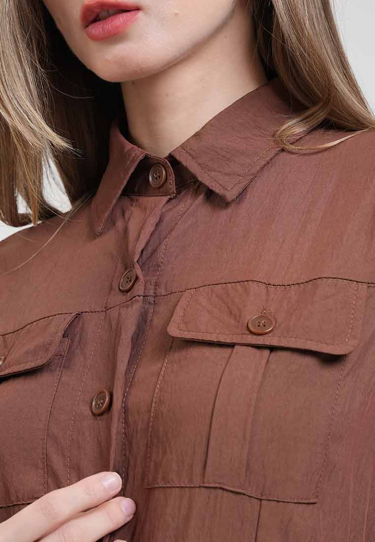 Daphne Button-Down Midi Dress with Belt