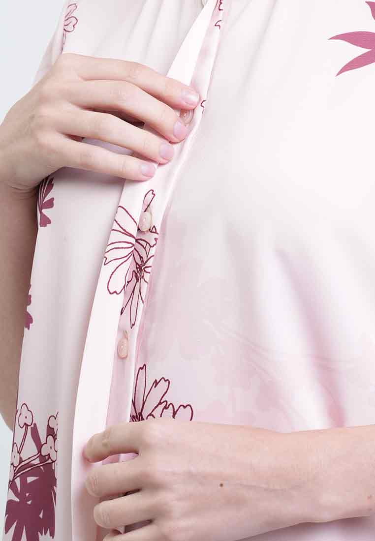 Lauren Button-Front Floral Top
