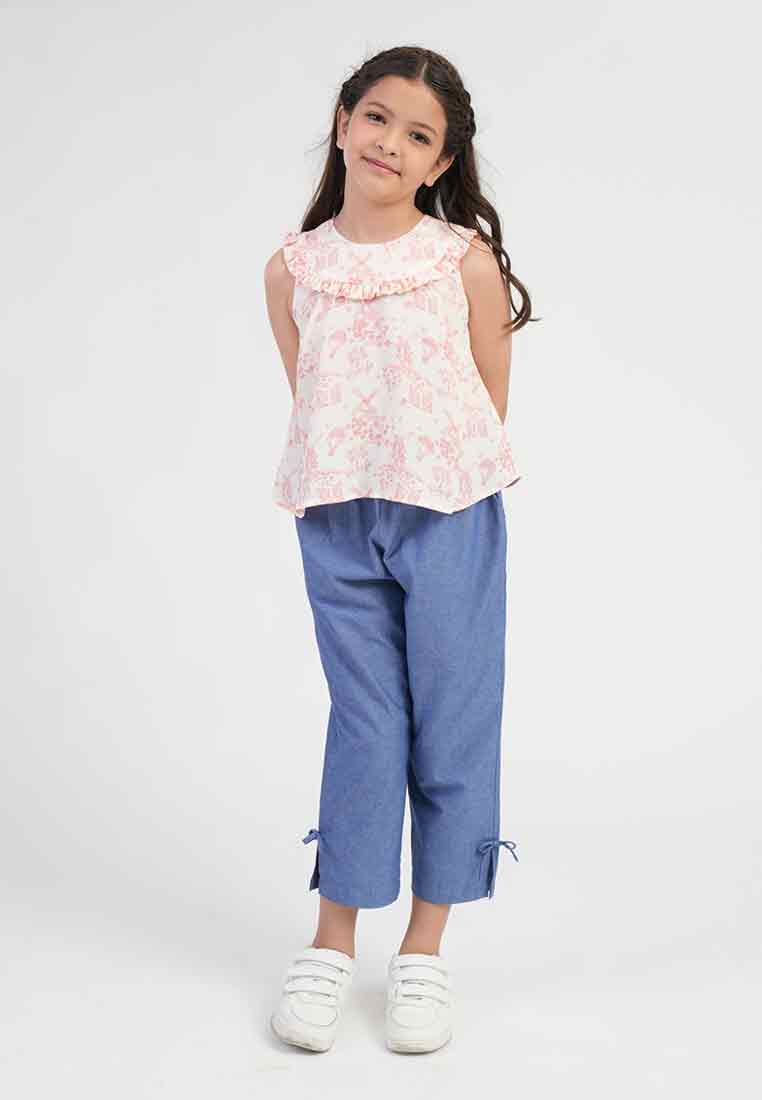 Treehouse Maya Windmill & Balloon Print Girl's Top