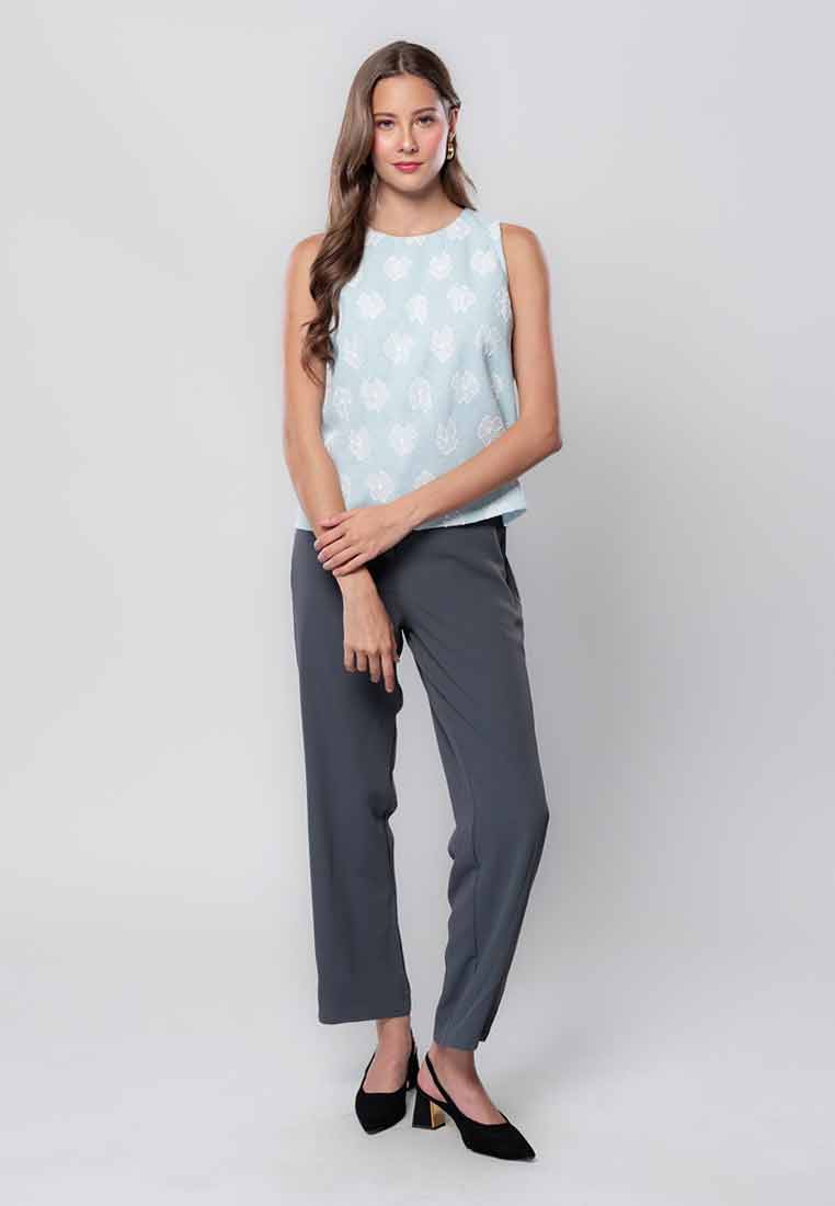 Elysia Rue Floral Embroidered Sleeveless Top