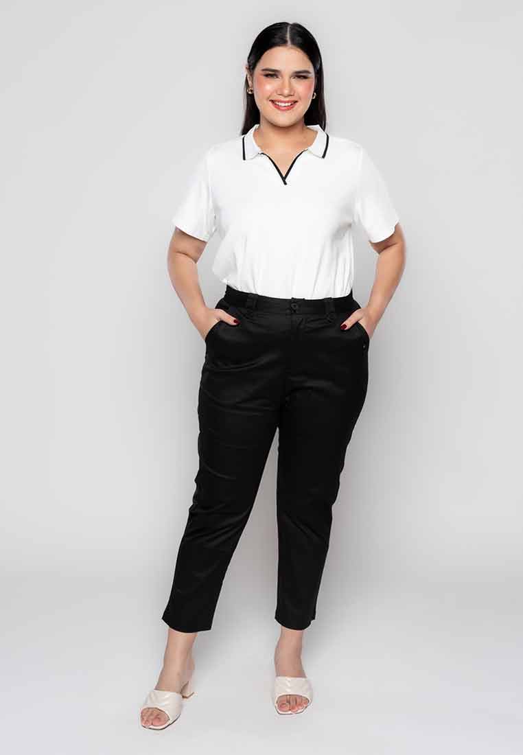 Milly Plus Size Melyna Slim Casual Pants with Belt Loop Detail