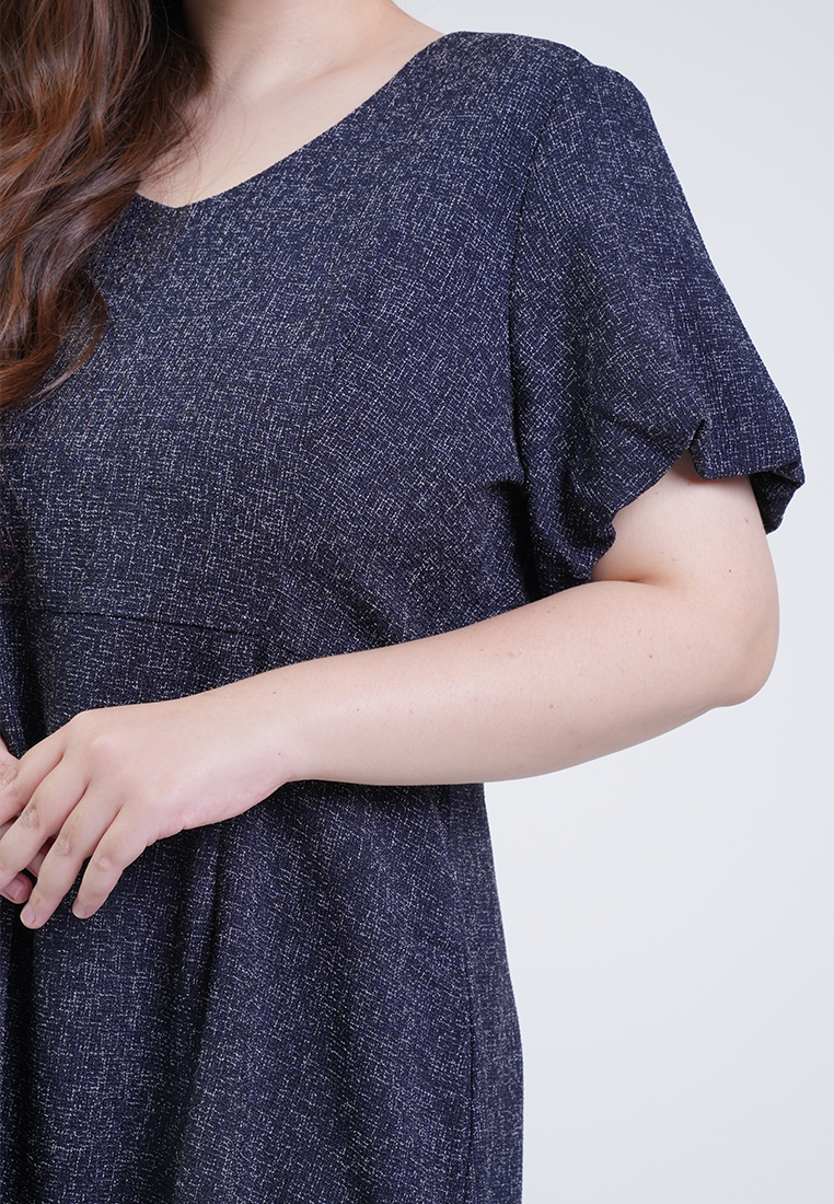 Milly Plus Size Angelina Flutter Sleeve Tweed Dress