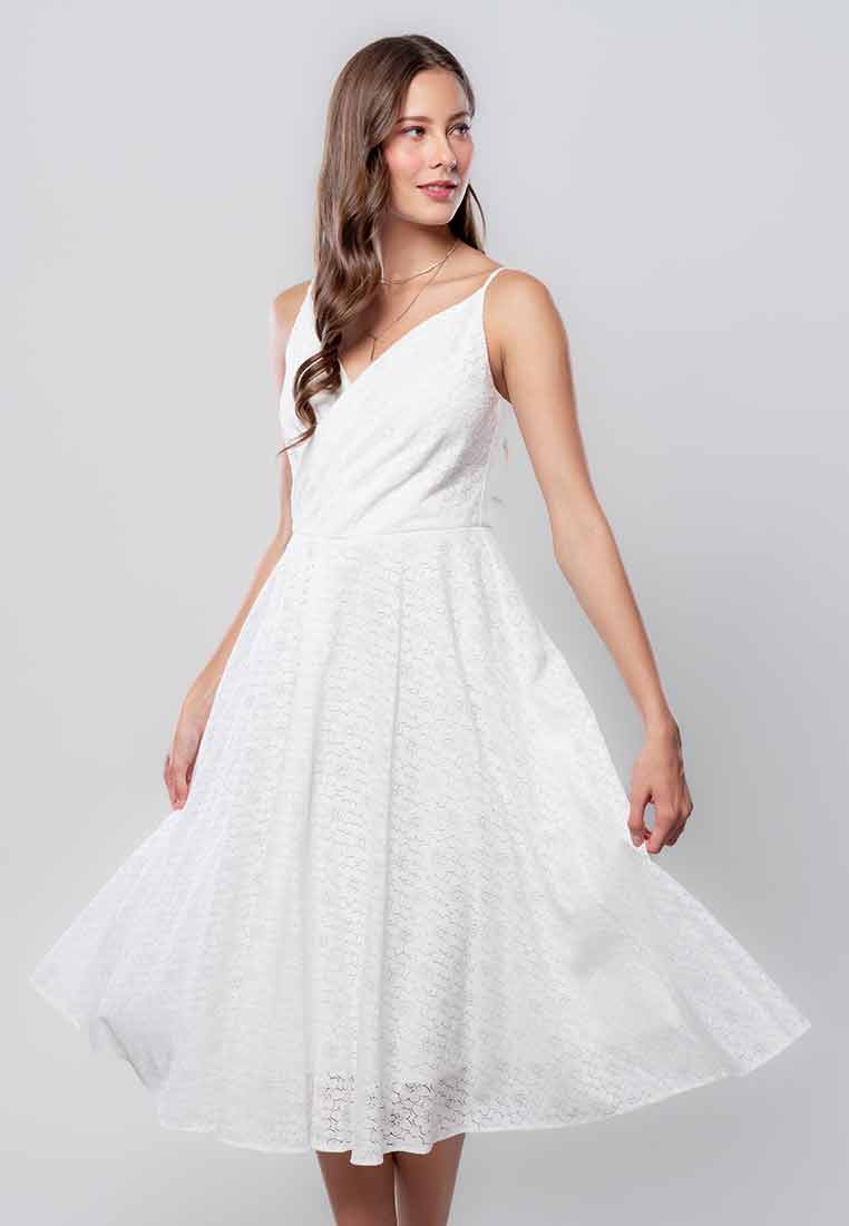 Briar Lace Sleeveless Dress with Overlap Detail