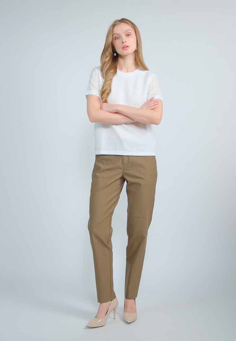 Rubie Knitted Top with Cotton Eyelet Sleeves