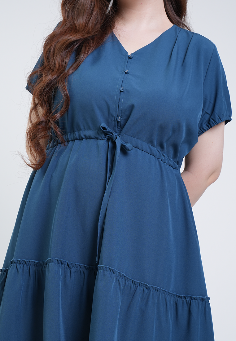 Milly Plus Size Thea Tiered Midi A-line Dress