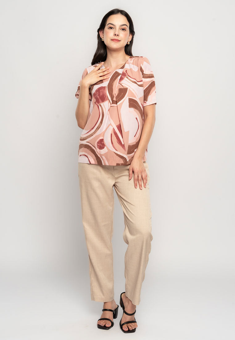 Georgette Top in Graphic Print