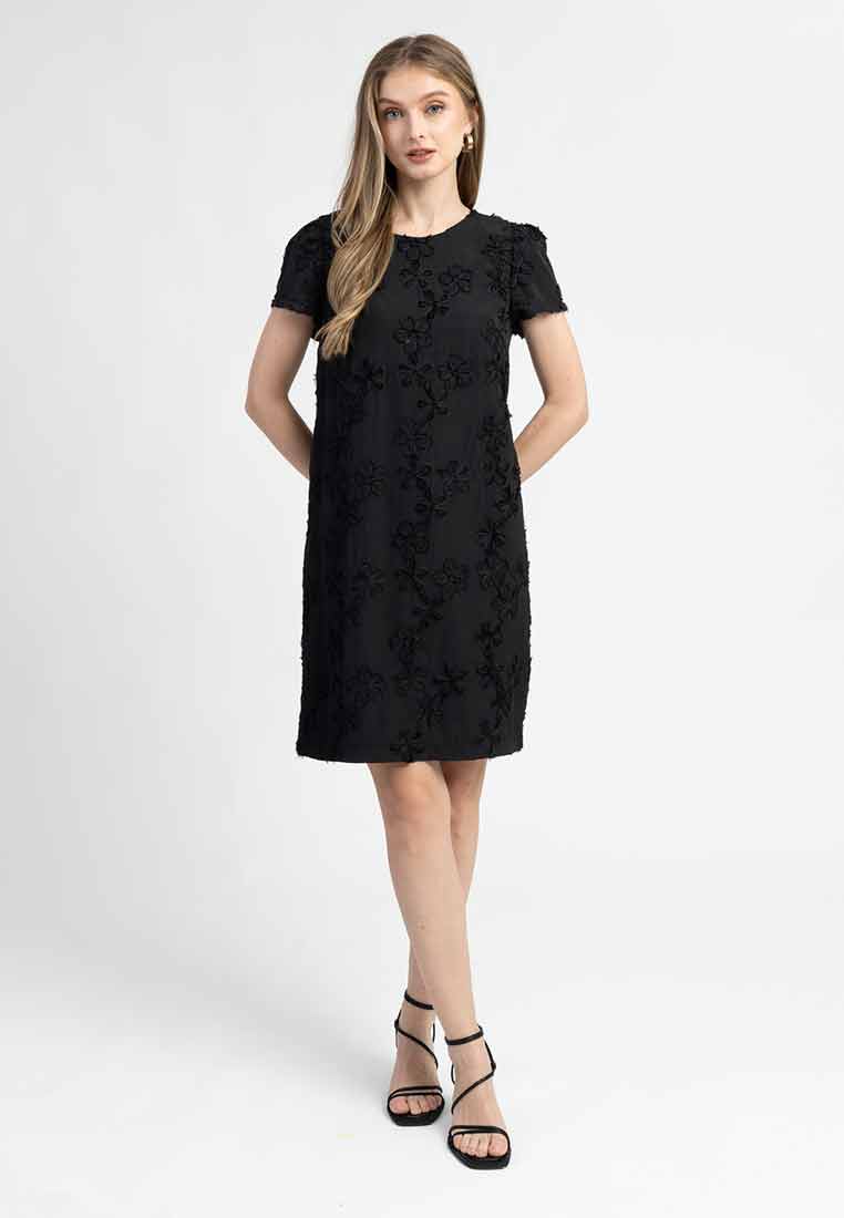 Shaela Floral Embroidered Shift Dress