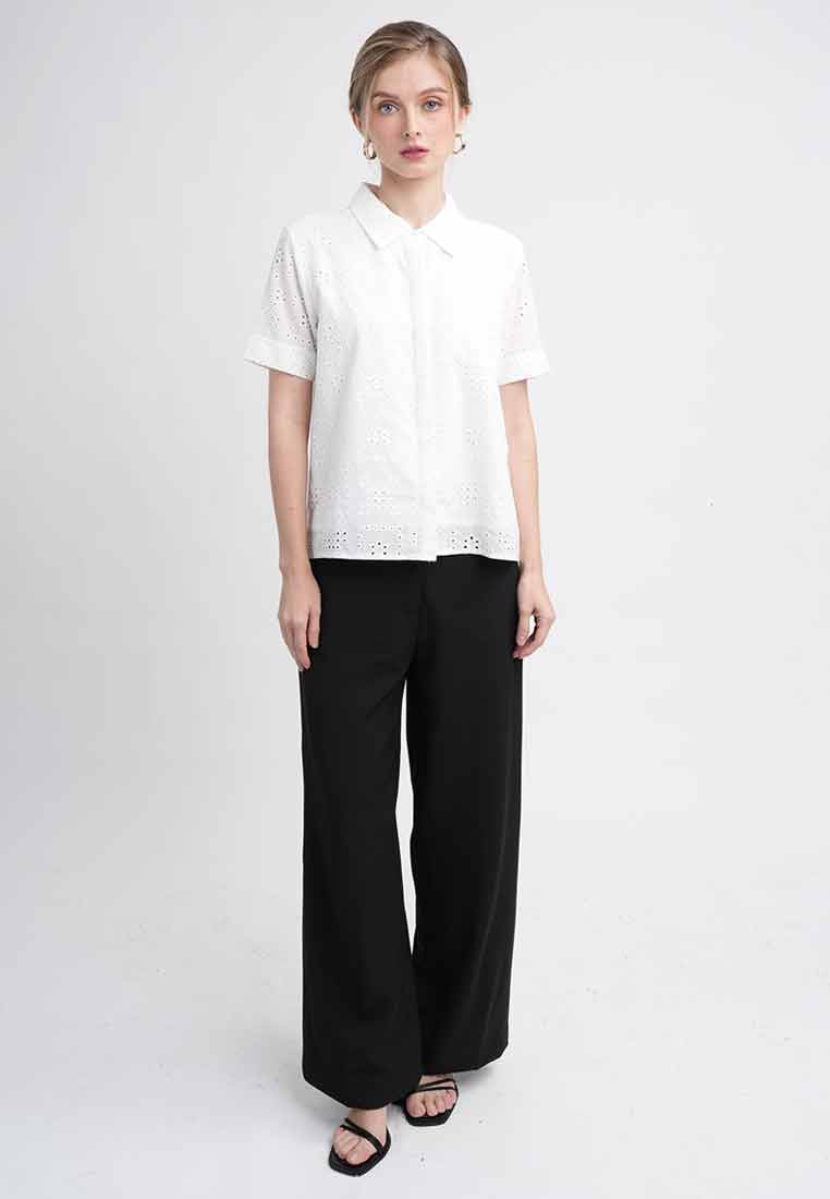 Carmen Short-Sleeved Eyelet Shirt