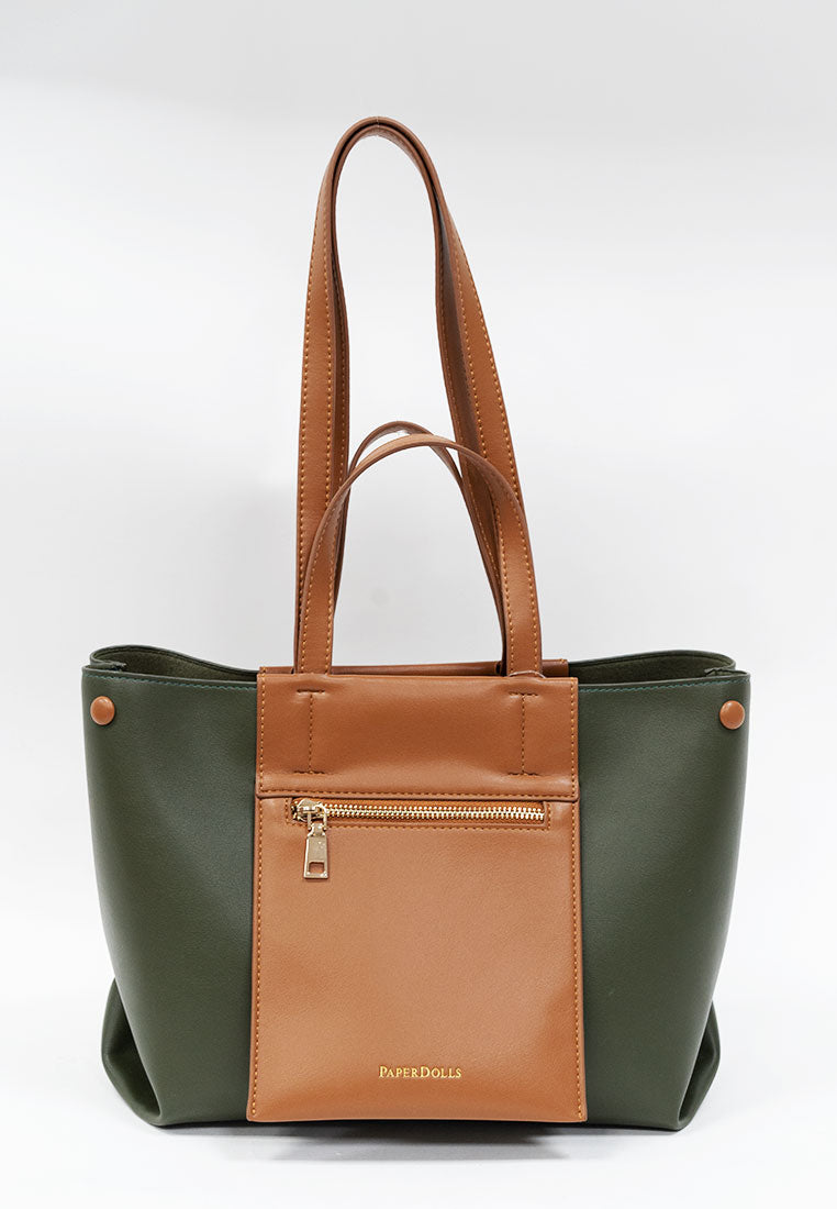 Chloe Color-Block Tote Bag