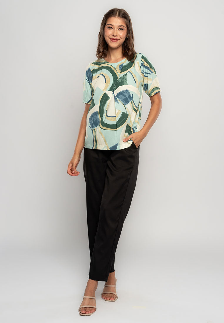 Georgette Top in Graphic Print