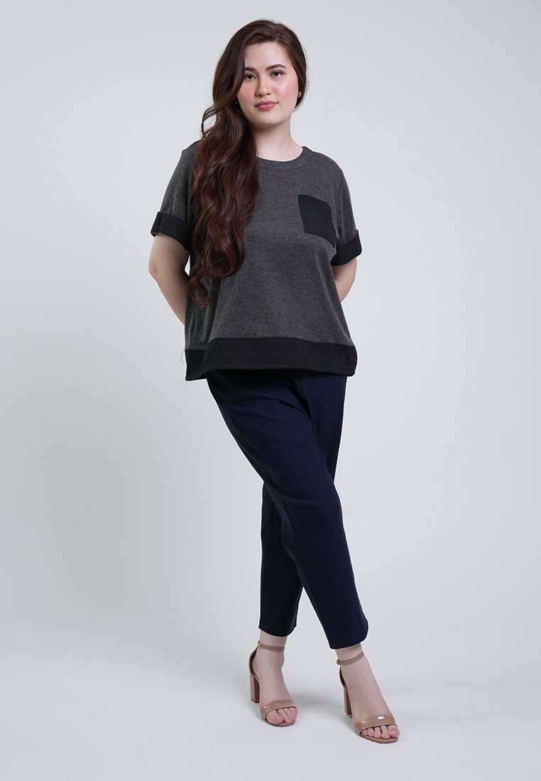 Milly Plus Size Danielle Relaxed Fit Patch Pocket Top