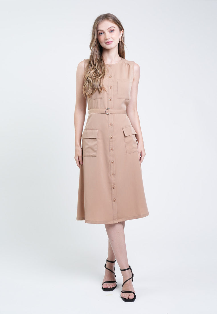 Valerie Belted Chambray Shirt Dress