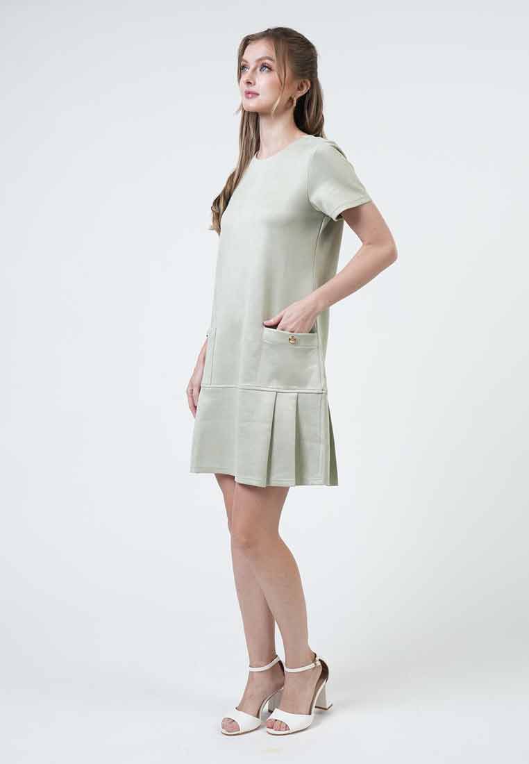 Emma Pleated Pocket Midi Dress