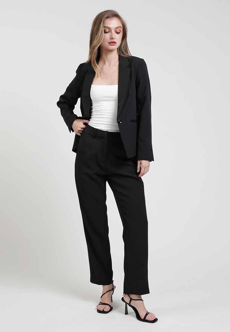 Frances Notched Lapel Button Blazer