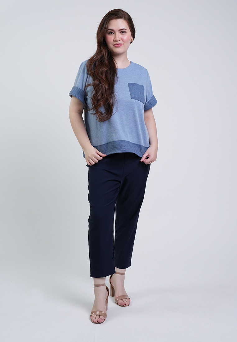 Milly Plus Size Danielle Relaxed Fit Patch Pocket Top