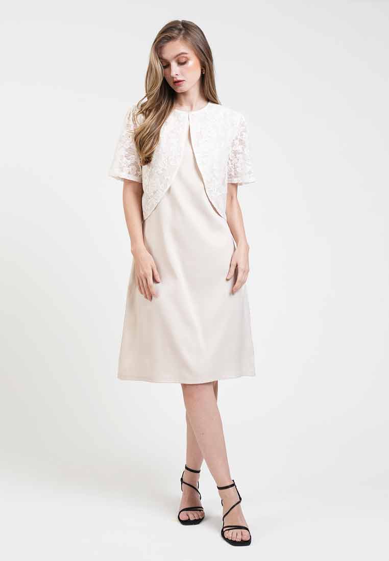 Penelope Detachable Bolero Midi Dress