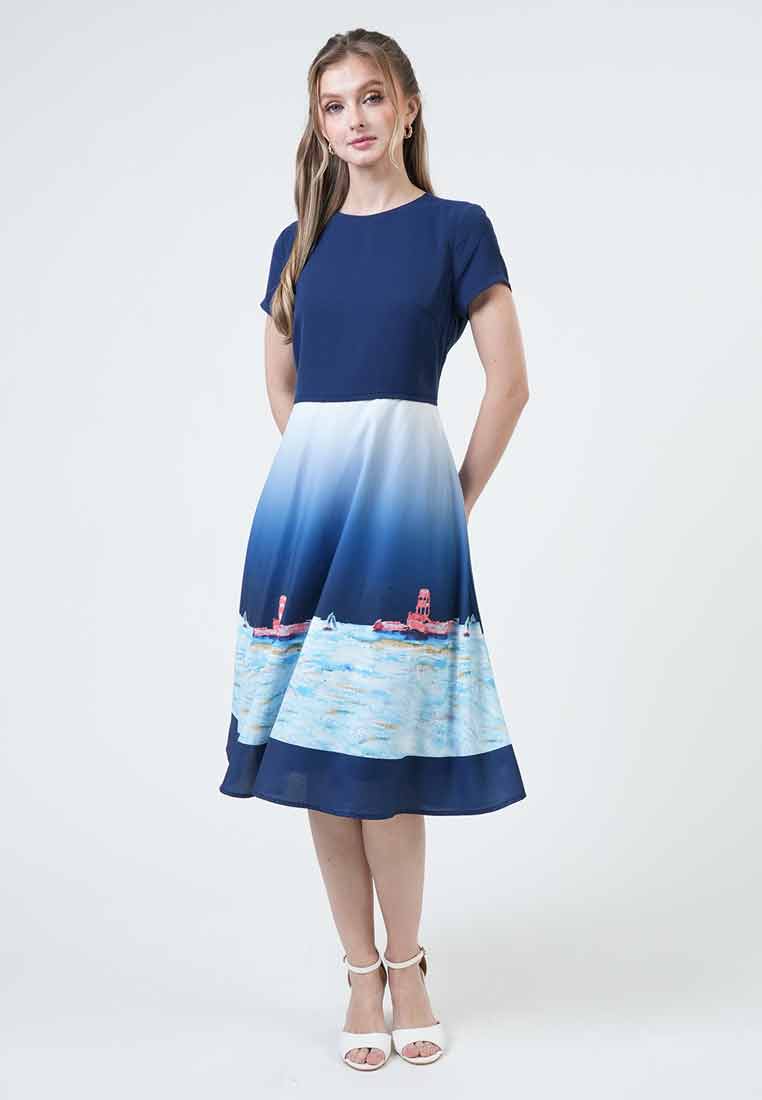 Marina Landscape A-Line Dress