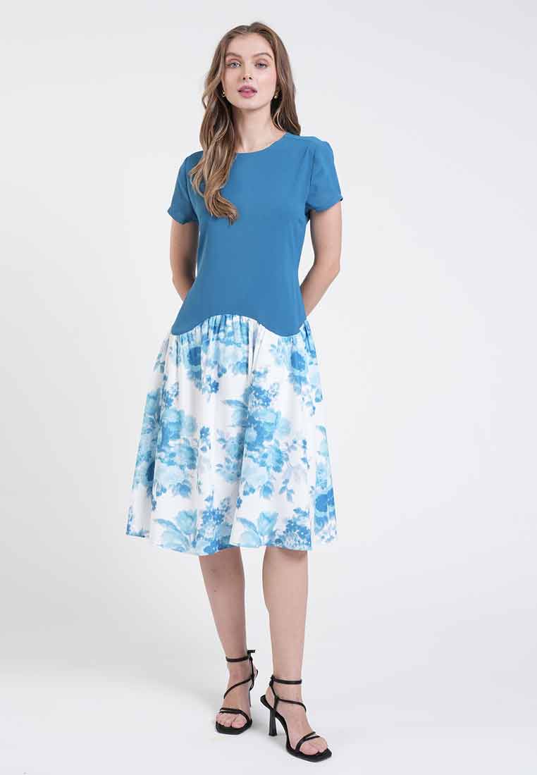 Beatrice Floral Mixed Shift Dress