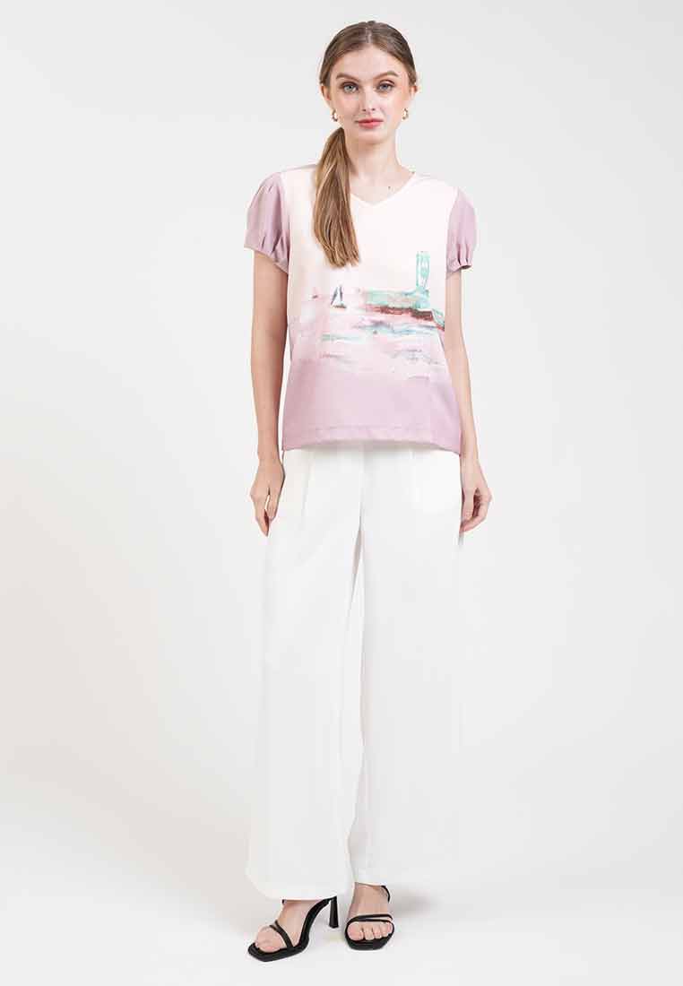 Maris Landscape Peplum Blouse
