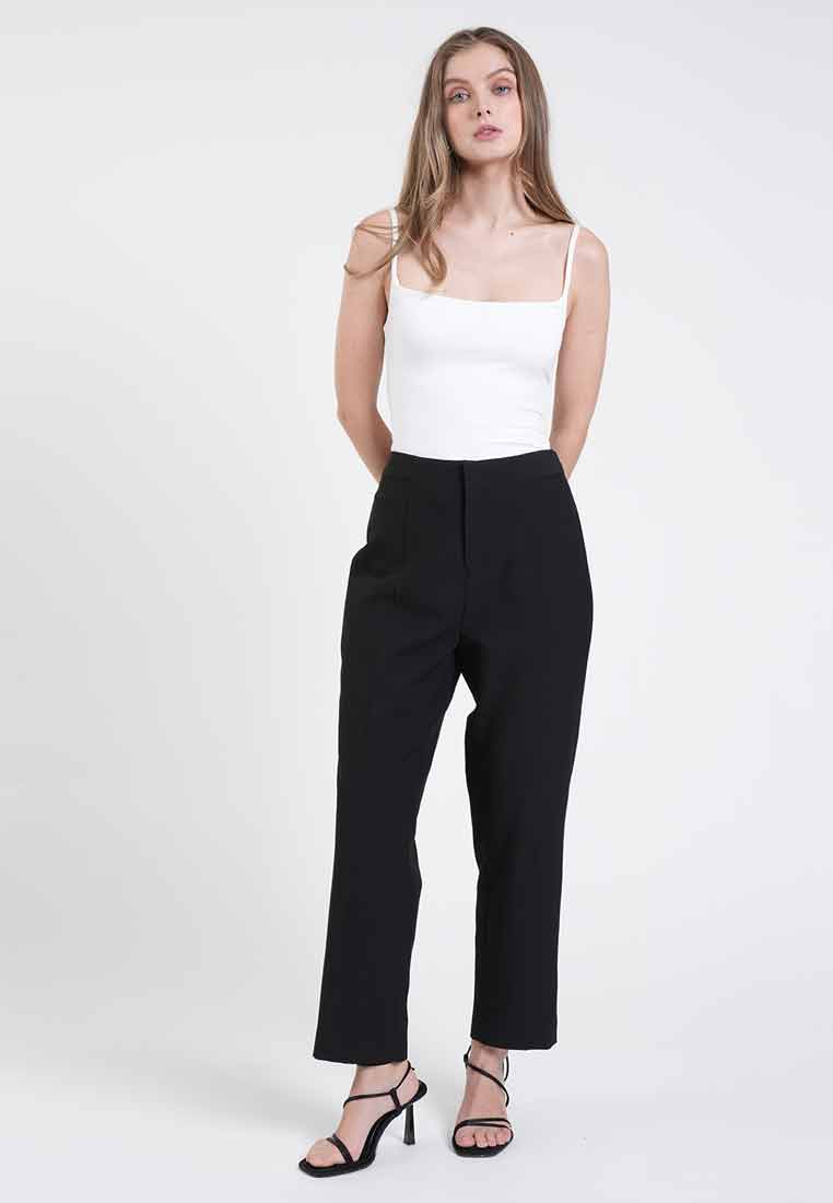 Tara High-Waisted Straight Pants