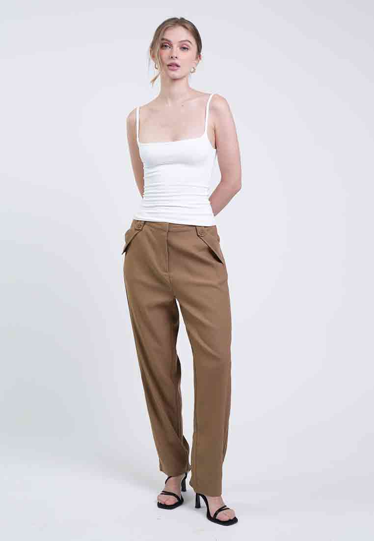 Cayla Flap-Accent Slim Fit Pants