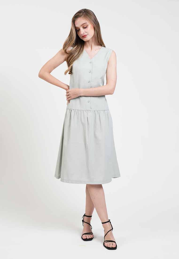 Karina Buttoned Dropwaist Dress
