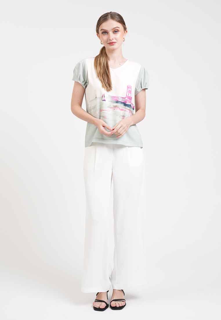 Maris Landscape Peplum Blouse