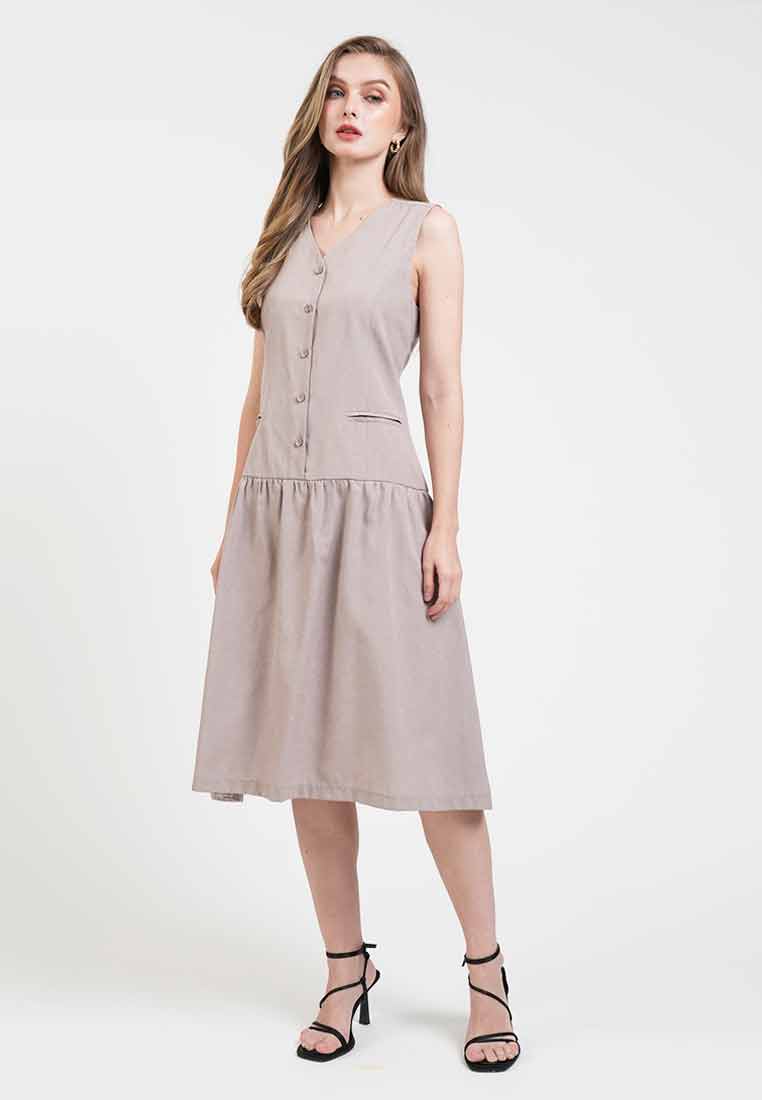 Karina Buttoned Dropwaist Dress