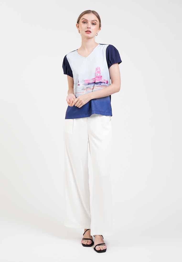 Maris Landscape Peplum Blouse