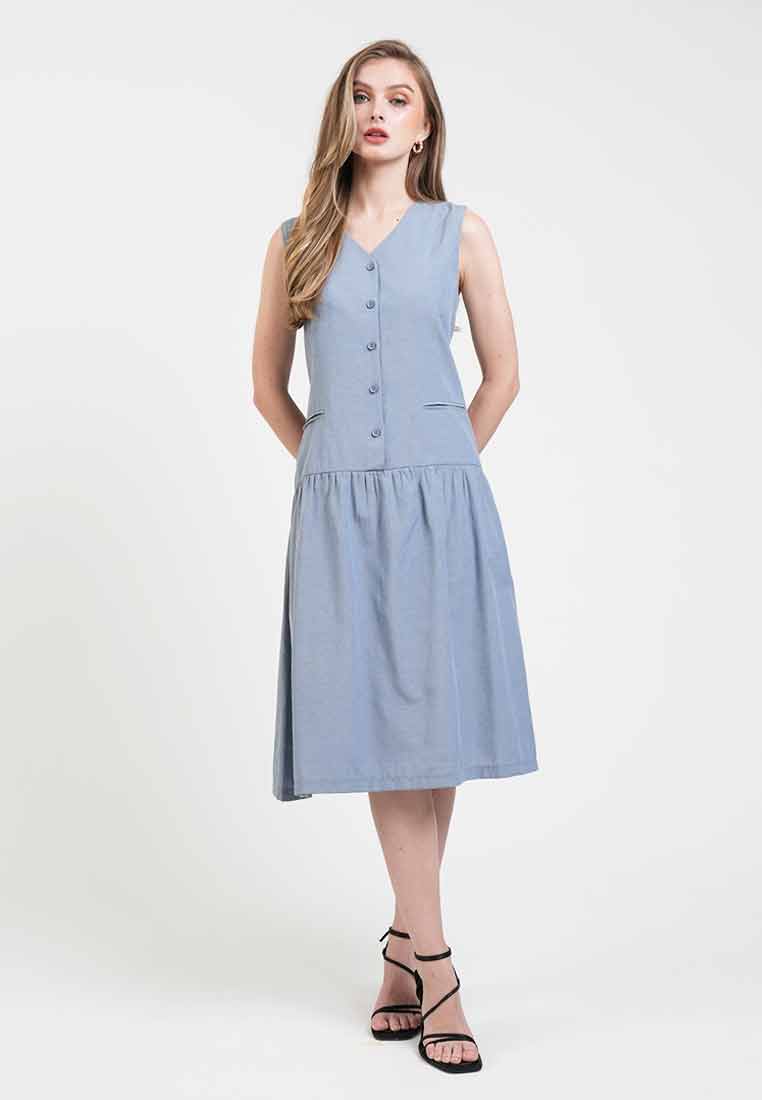 Karina Buttoned Dropwaist Dress