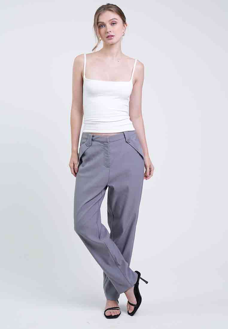 Cayla Flap-Accent Slim Fit Pants
